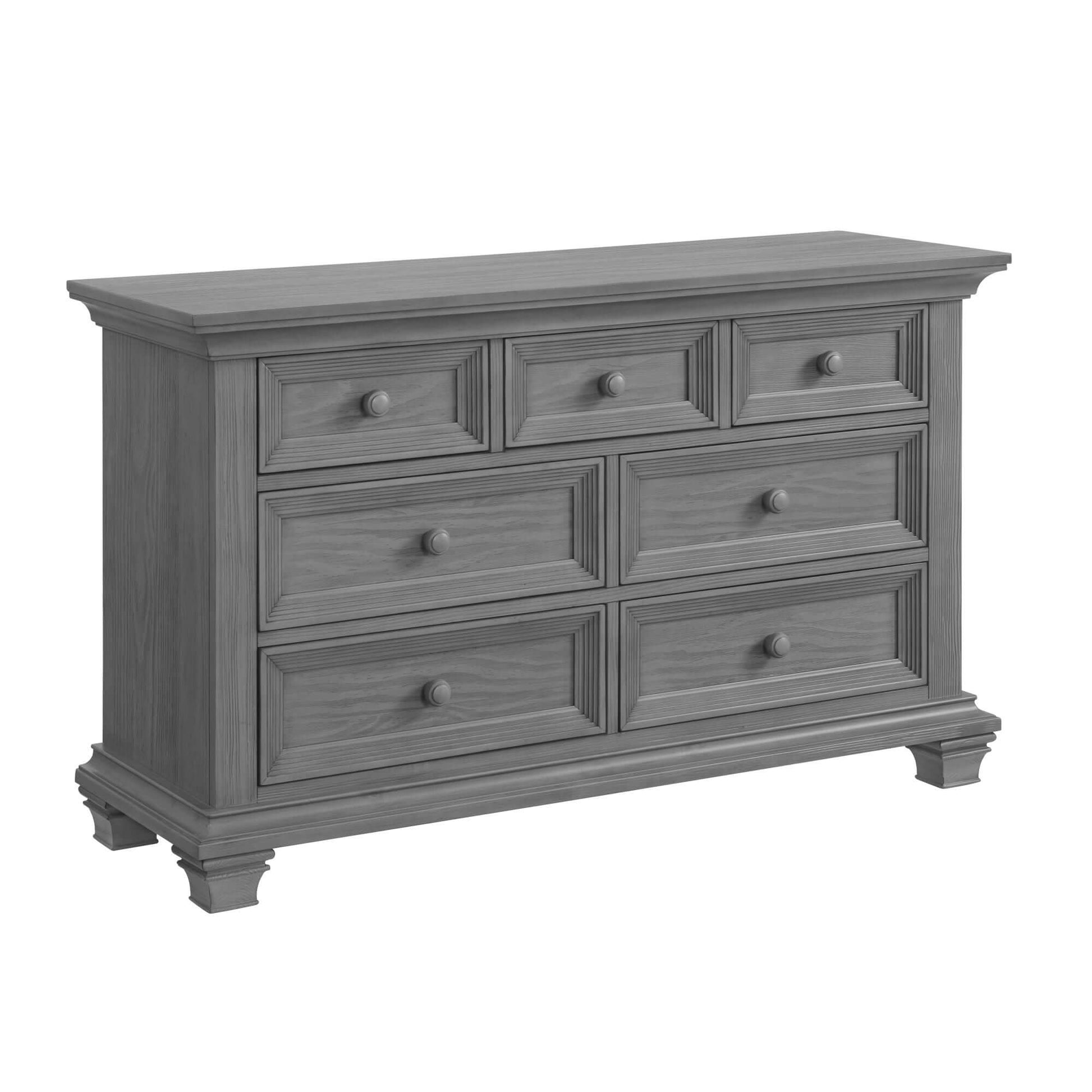 Weston 7 Drawer Dresser - Inclined Side View of Weston 7 Drawer Dresser Dusk Gray