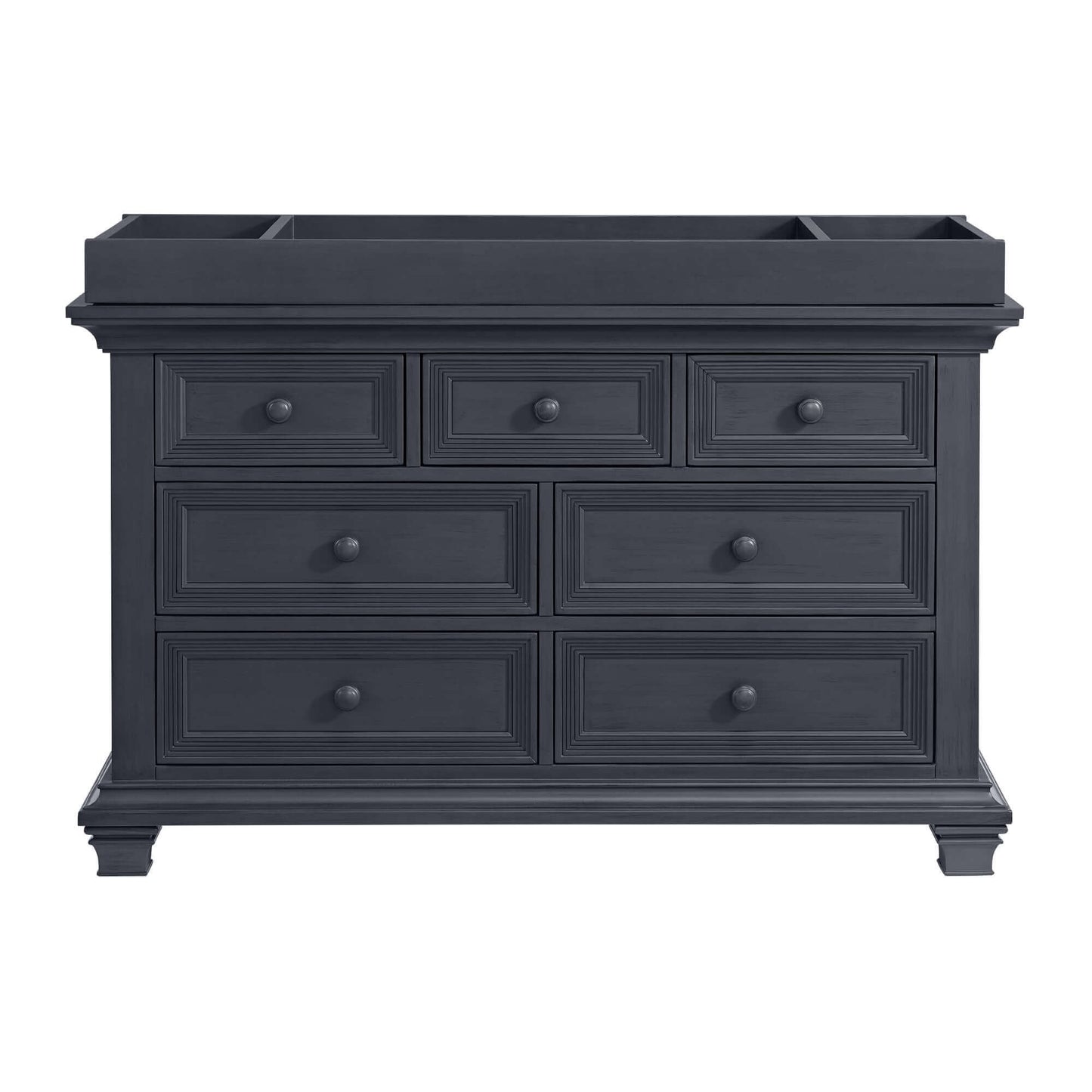 Weston 7 Drawer Dresser - Front View of Weston 7 Drawer Dresser Midnight Slate with Changing Topper