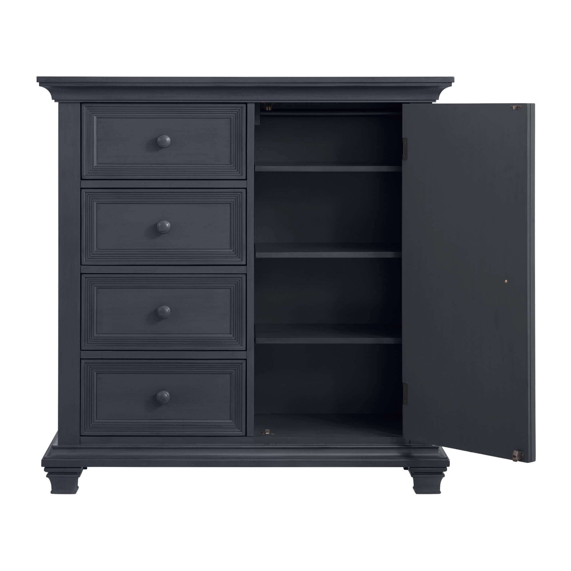 Weston Chifferobe - Front View of Open Door Weston Chifferobe Midnight Slate
