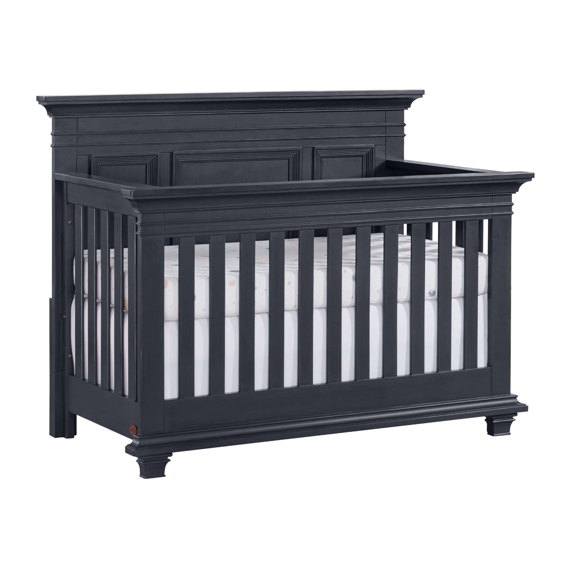 Weston 4 In 1 Convertible Crib - Inclined Side View of Weston 4 In 1 Convertible Crib Midnight Slate