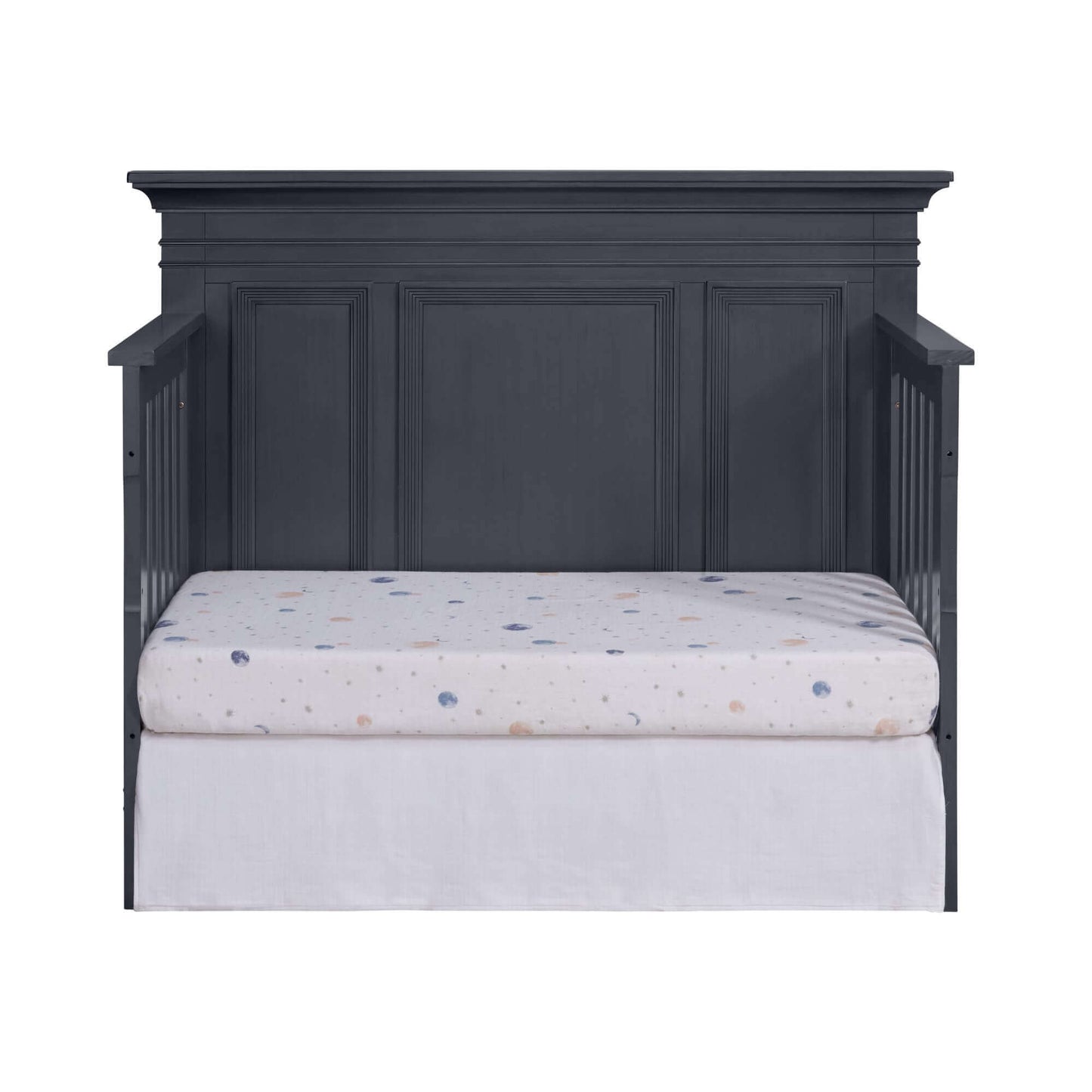Weston 4 In 1 Convertible Crib - Front View of Weston Daybed Midnight Slate