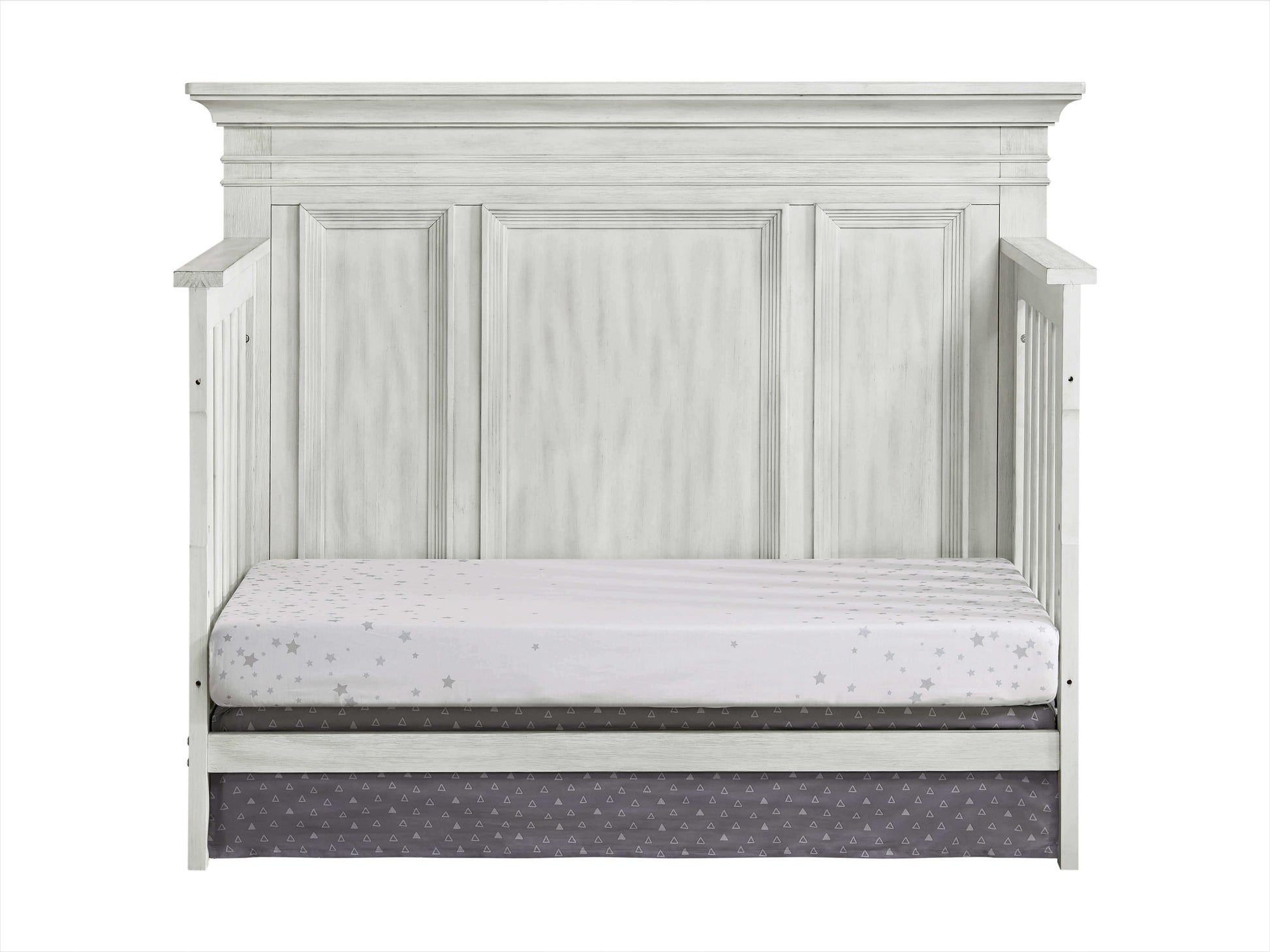 Weston 4 In 1 Convertible Crib - Front View of Weston Daybed Vintage White