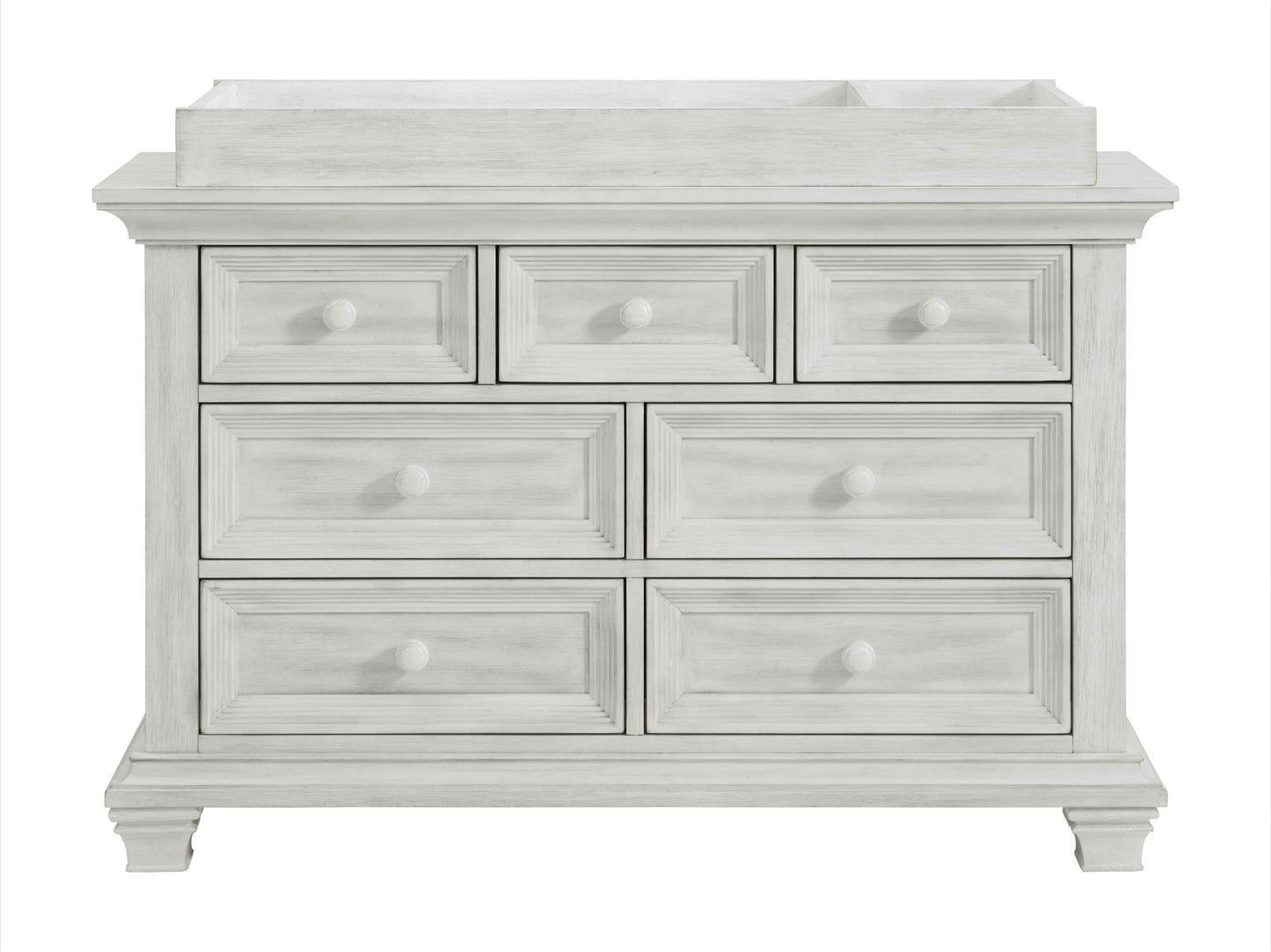 Weston 7 Drawer Dresser - Front View of Weston 7 Drawer Dresser Midnight Slate Vintage White