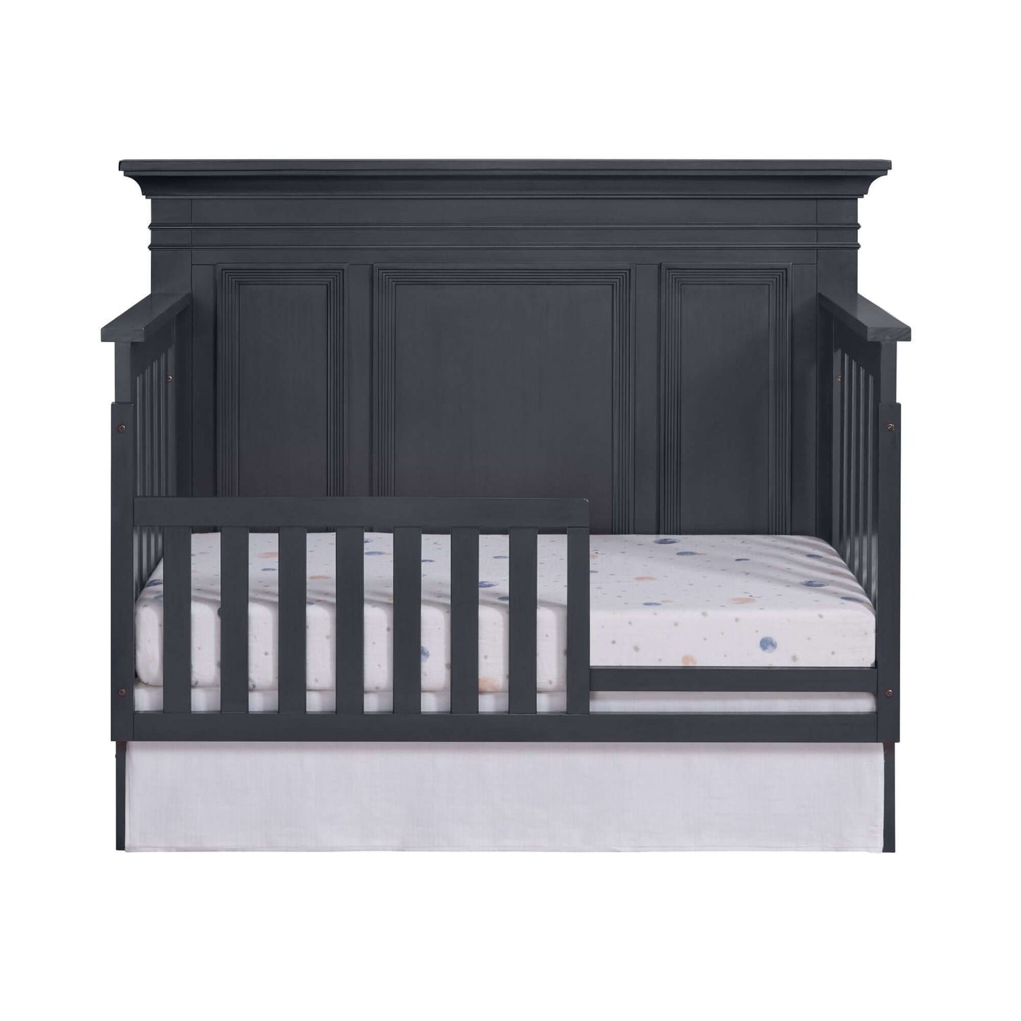 Weston Guard Rail - Front View of Weston Crib With Weston Guard Rail Midnight Slate