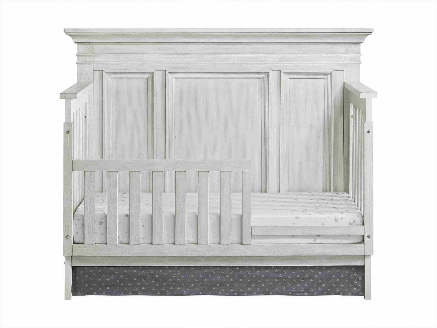 Weston Guard Rail - Front View of Weston Crib With Weston Guard Rail White