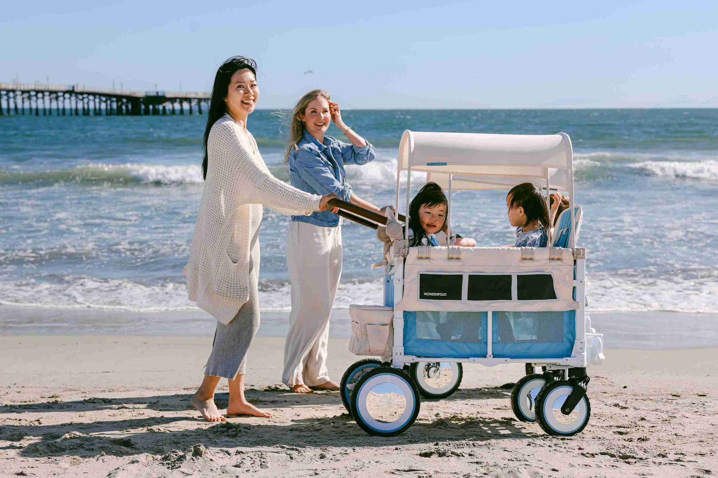 VW2 Volkswagen Stroller Wagon - Lifestyle Image Side View Wagon Blue