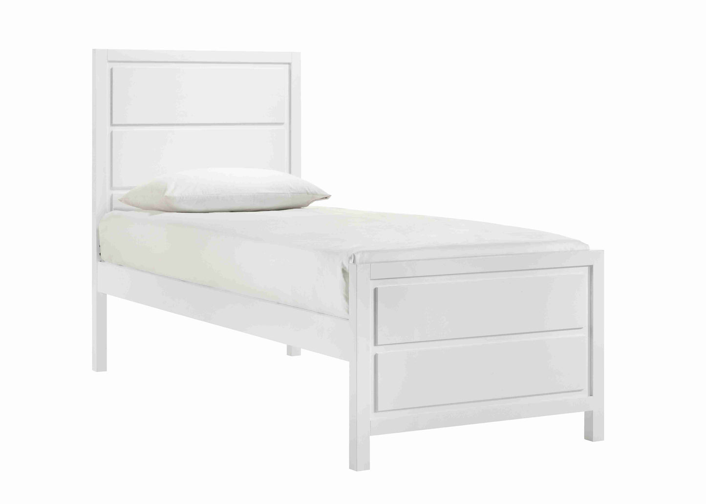 Teen Bed - Model 1947 - Inclined Side View of Teen Bed Model 1947 White with White Vinyl