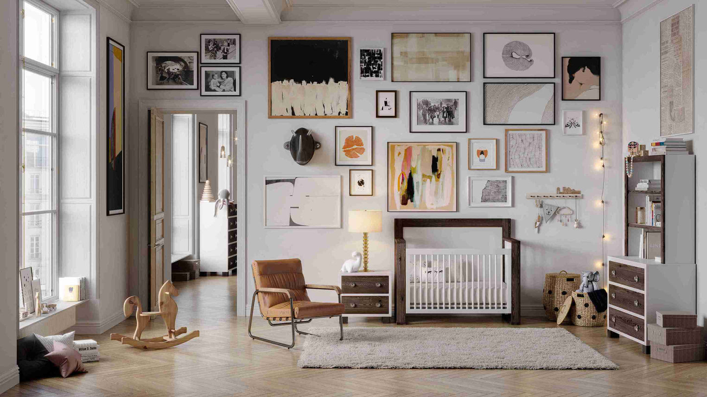 True Highback 4 in 1 Convertible Crib - Lifestyle Image of All True Products