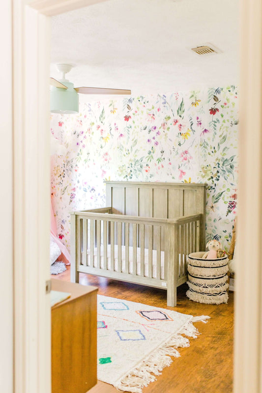 Relic Batten 4-in-1 Convertible Crib - Lifestyle Image of Batten 4-in-1 Convertible Crib Fossil