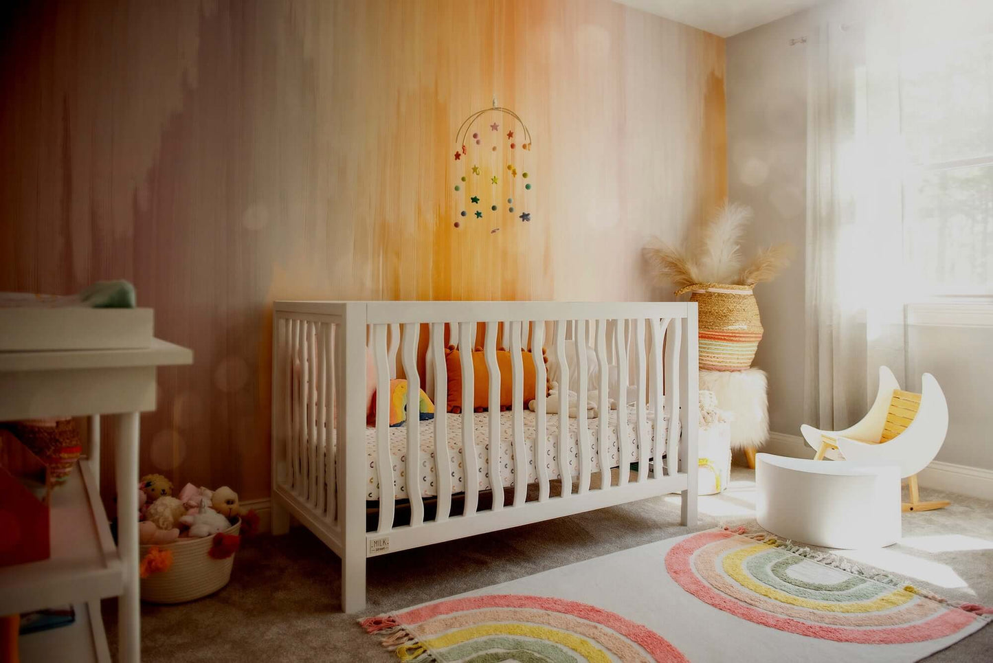 Branch 4 in 1 Convertible Crib - Lifestyle Image of 4 in 1 Convertible Crib Snow White In The Baby Room