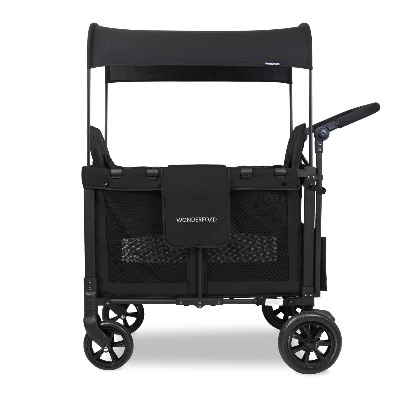 W2 Original + Double Stroller Wagon - Side View of W2 Original + Double Stroller Wagon Black