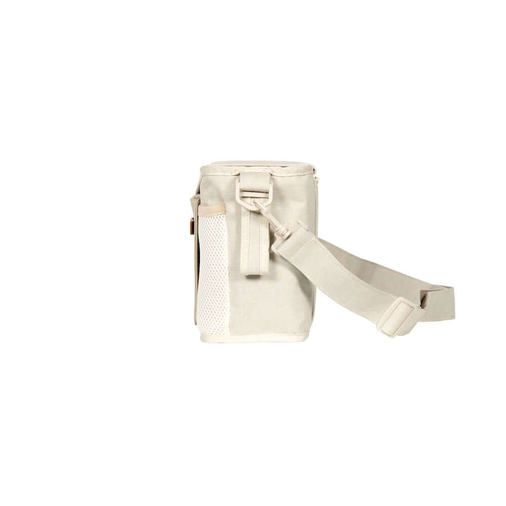 Parent Console Snack Activity Tray with 4 Cupholders - Side View of Parent Console with 4 Cup Holders Beige