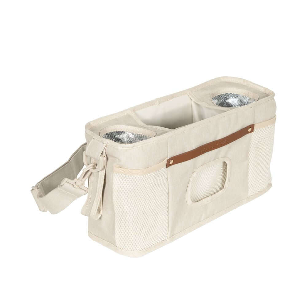 Parent Console with 2 Insulated Cup Holders - Front Inclined View of Parent Console with 2 Cup Holders Beige-1