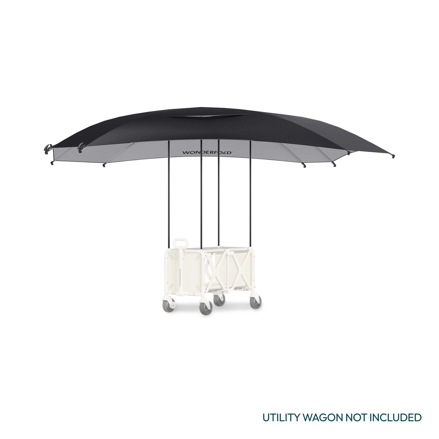 S5 Convertible Utility Wagon Canopy - Front View of S5 Convertible Utility Wagon White With Black Canopy