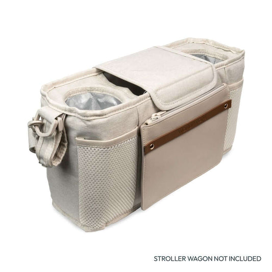Parent Console with 2 Insulated Cup Holders - Side Inclined View of Parent Console with 2 Cup Holders Beige