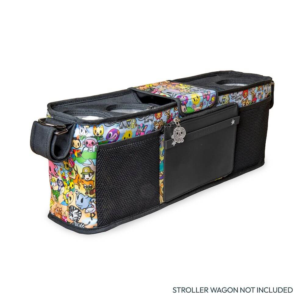 Parent Console Snack Activity Tray with 4 Cupholders - Inclined Side View of Parent Console with 4 Cup Holders TokiDoki Animalini