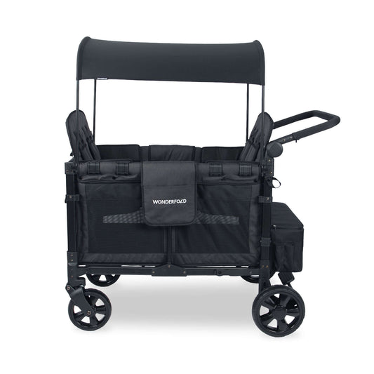 W4 Elite Quad Stroller Wagon - Side View of W4 Elite Quad Stroller Wagon Black
