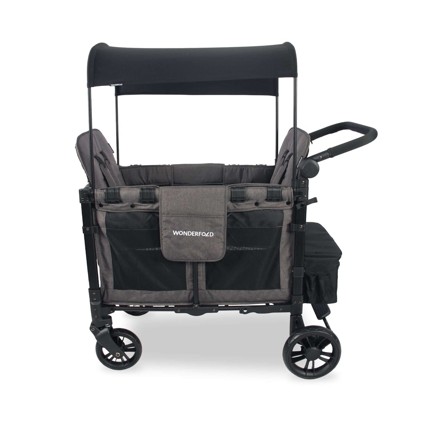 W2 Elite Double Stroller Wagon - Side View of W2 Elite Double Stroller Wagon Gray