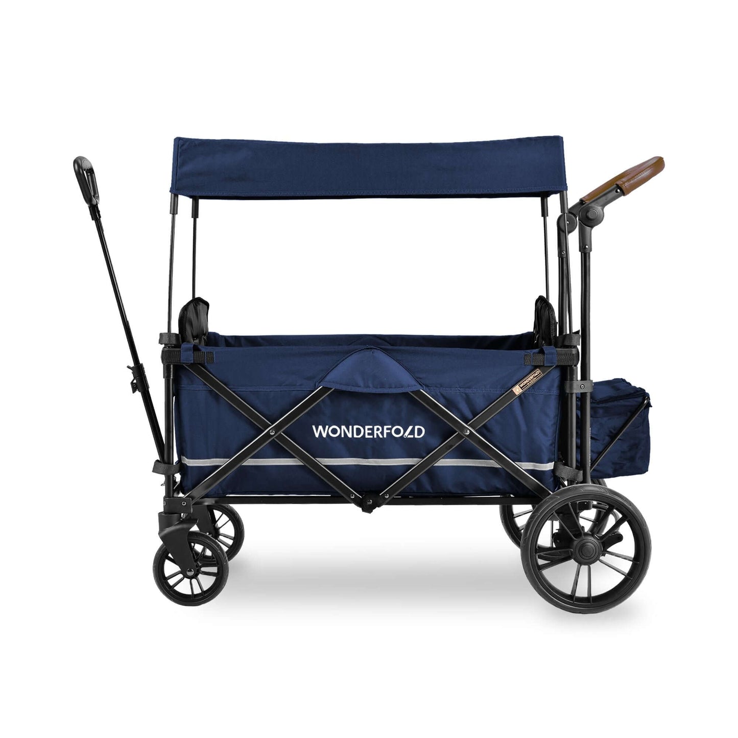 X2 Double Stroller Wagon - Side View of X2 Double Stroller Wagon Navy