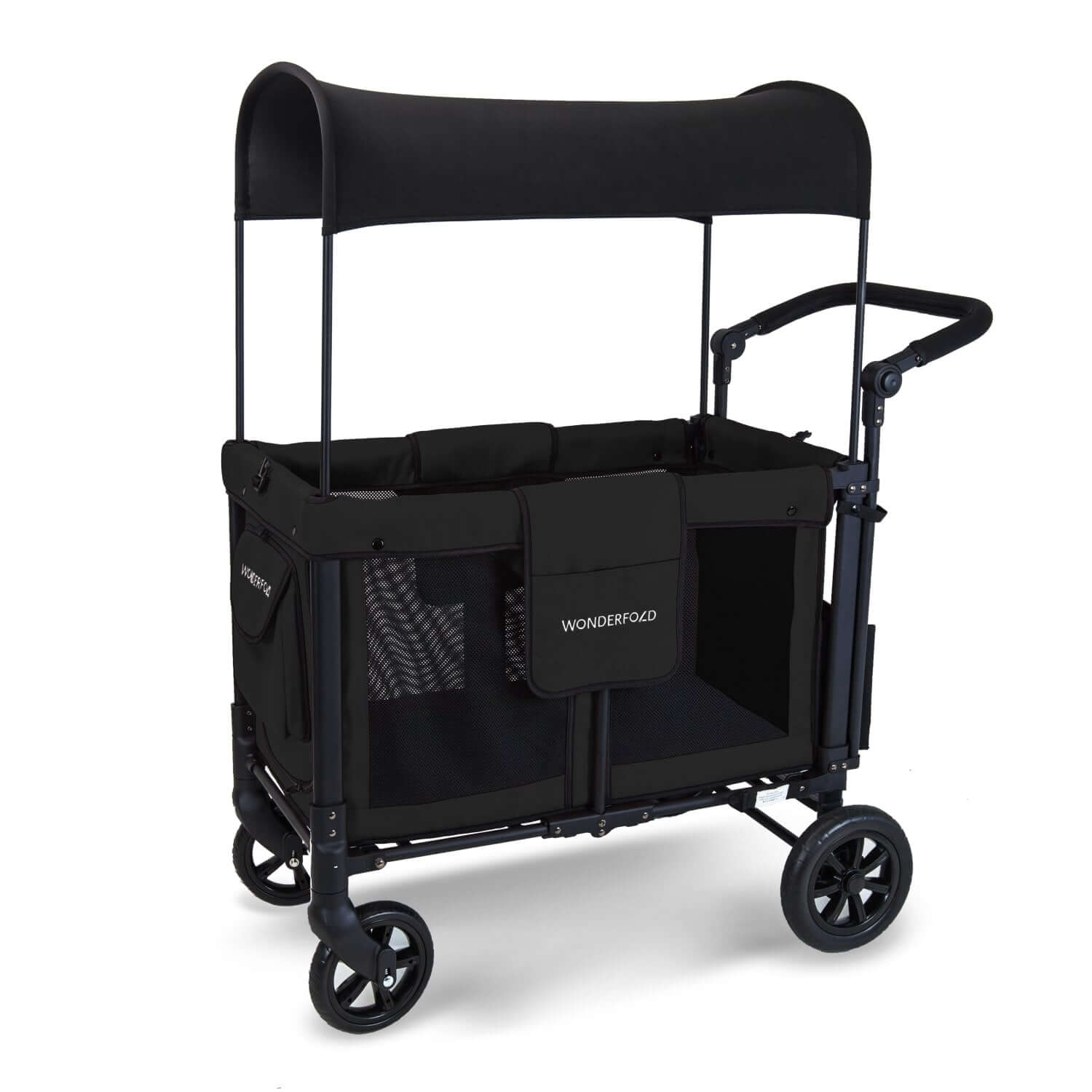 W2 Original + Double Stroller Wagon - Inclined FrontView of W2 Original + Double Stroller Wagon Gray