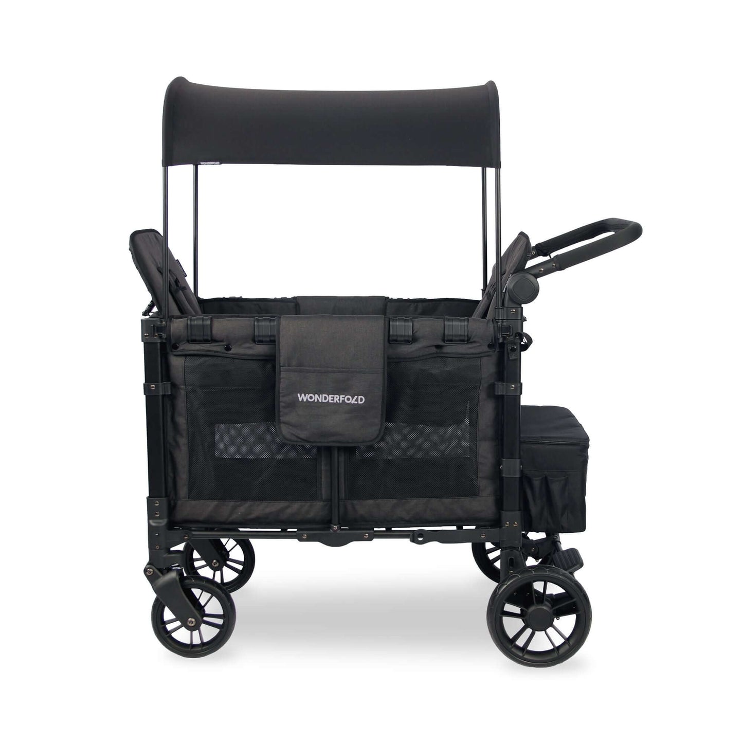 W2 Elite Double Stroller Wagon - Side View of W2 Elite Double Stroller Wagon Black