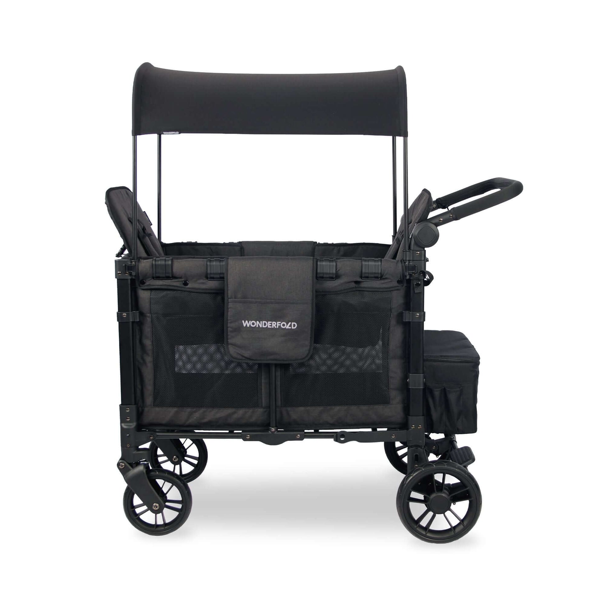 W2 Elite Double Stroller Wagon - Side View of W2 Elite Double Stroller Wagon Black