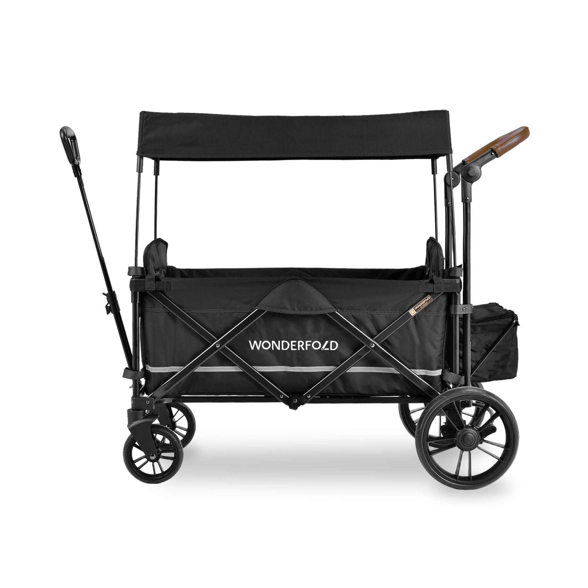 X2 Double Stroller Wagon - Side View of X2 Double Stroller Wagon Black
