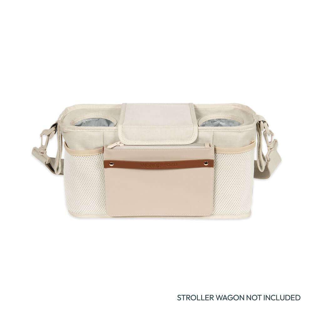 Parent Console with 2 Insulated Cup Holders - Front View of Parent Console with 2 Cup Holders Beige