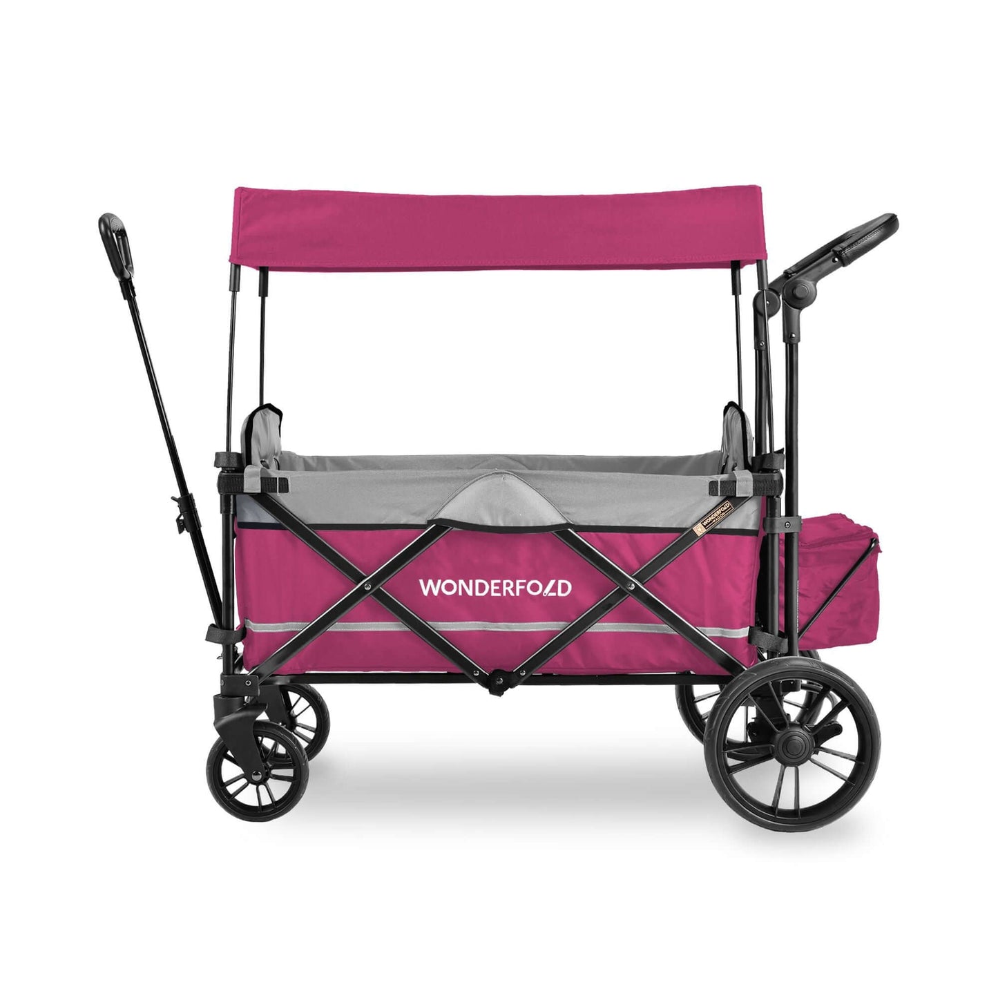X2 Double Stroller Wagon - Side View of X2 Double Stroller Wagon Pink