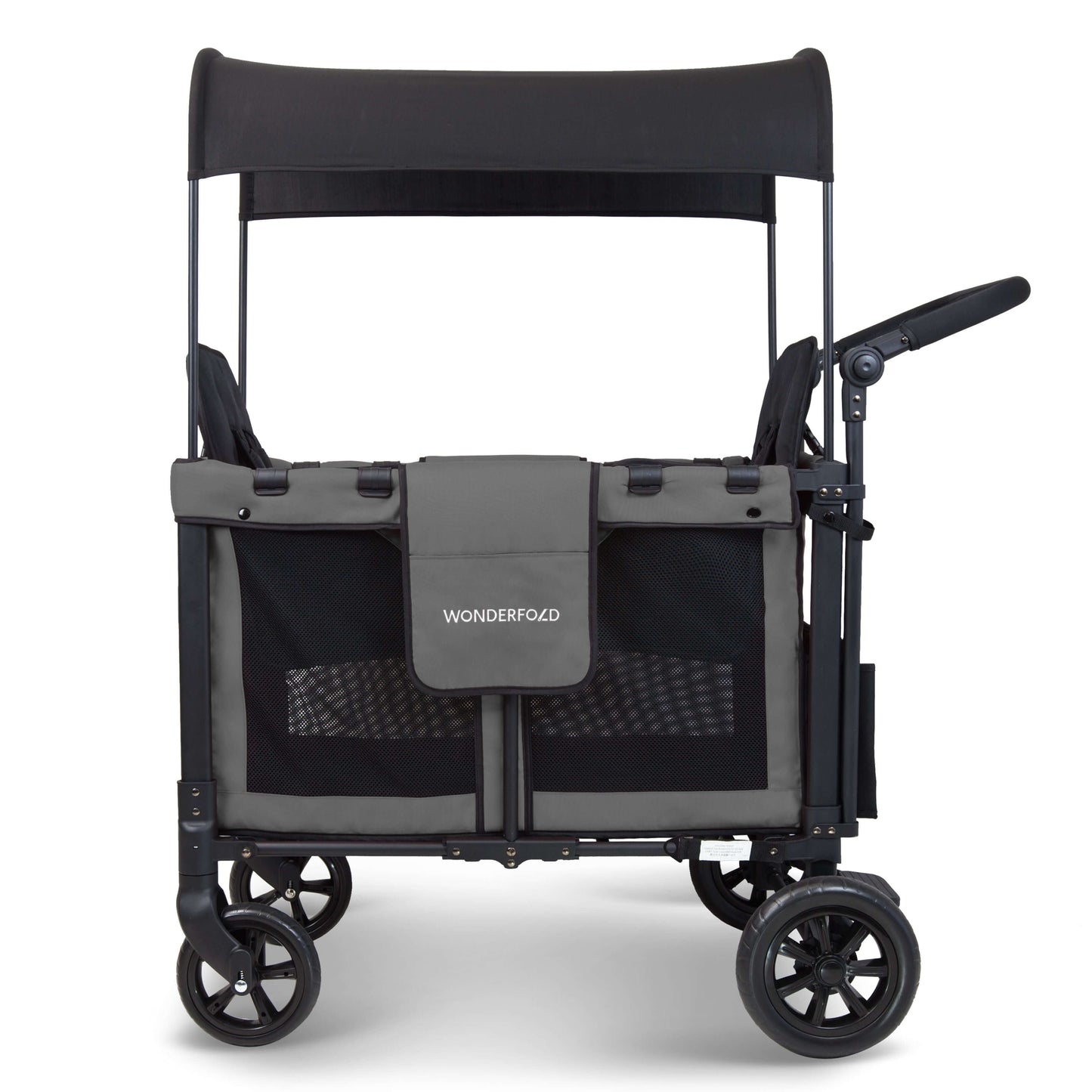 W2 Original + Double Stroller Wagon - Side View of W2 Original + Double Stroller Wagon Gray