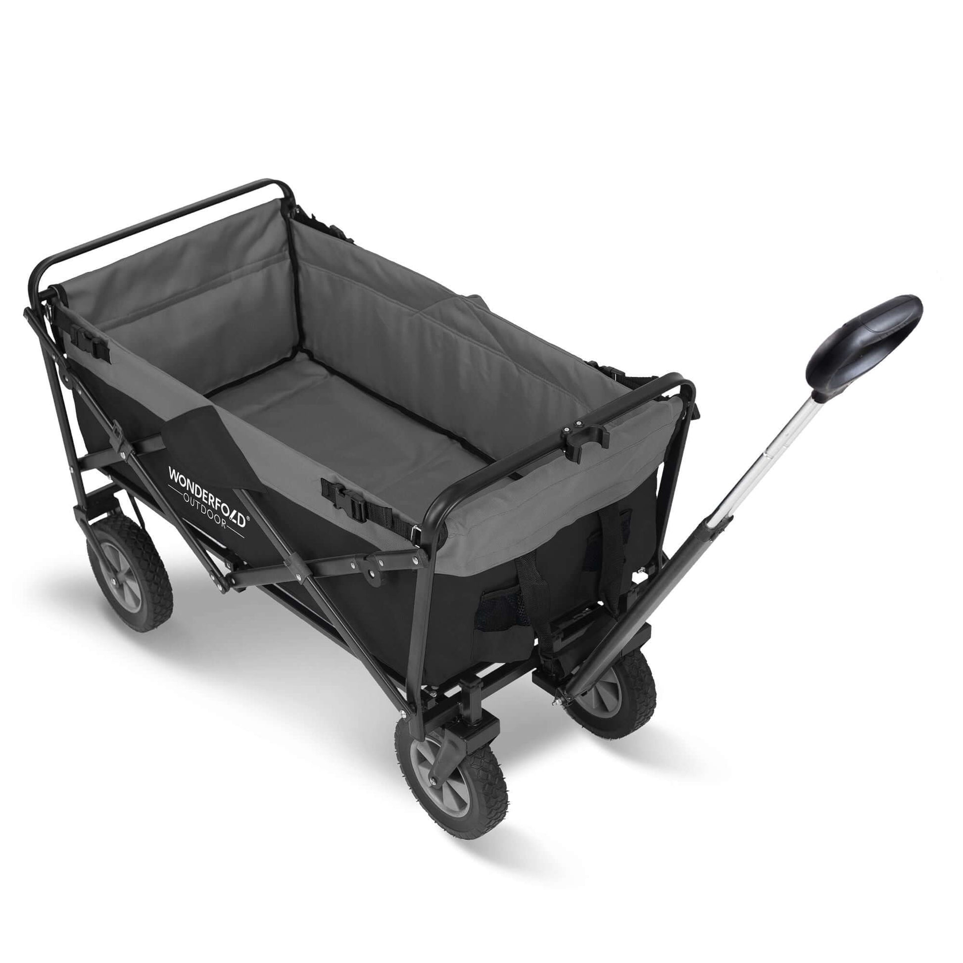 S1 Utility Folding Wagon with Self Stand - Top Front View of The Wagon S1 Black