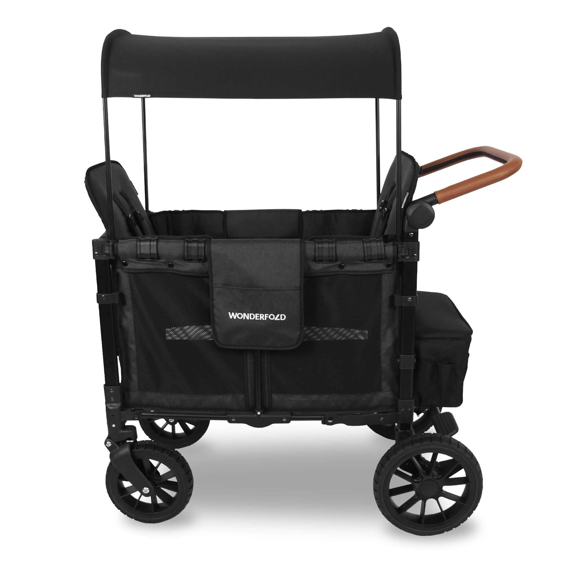 W2 Luxe Double Stroller Wagon - Side View of W2 Luxe Double Stroller Wagon Black