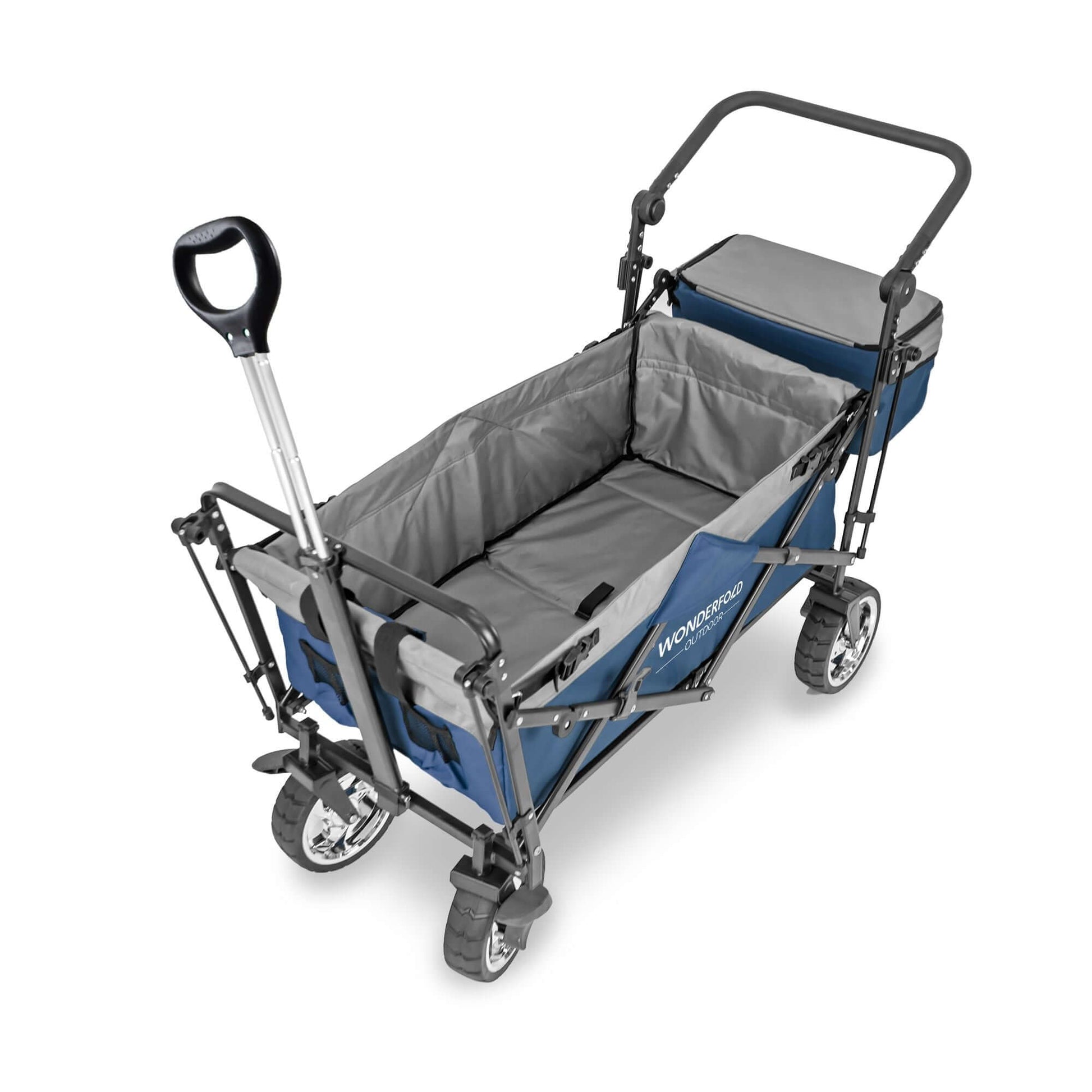 S4 Push and Pull Folding Wagon with Canopy & Brakes - Top View of The Wagon S4 Navy