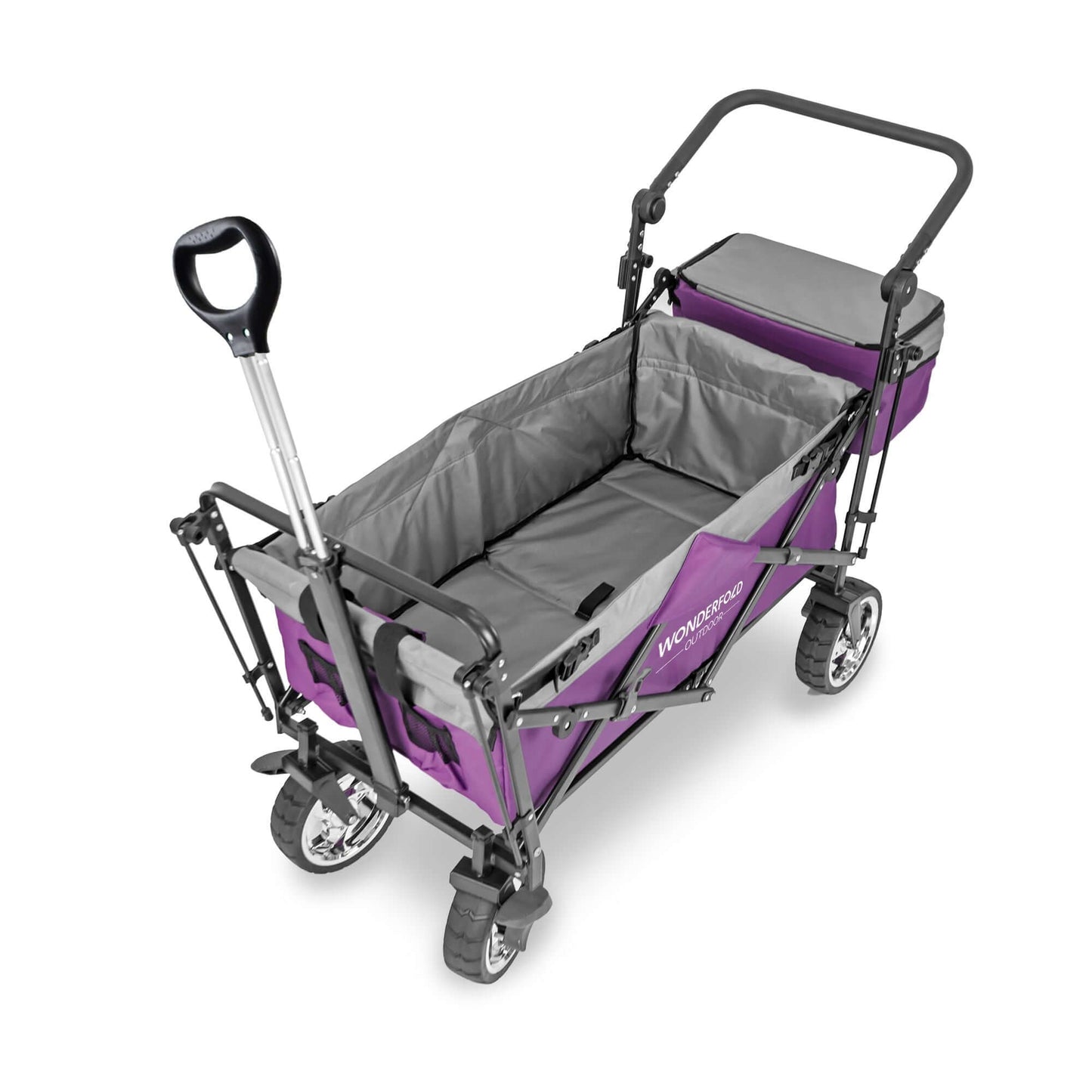 S4 Push and Pull Folding Wagon with Canopy & Brakes - Top View of The Wagon S4 Purple
