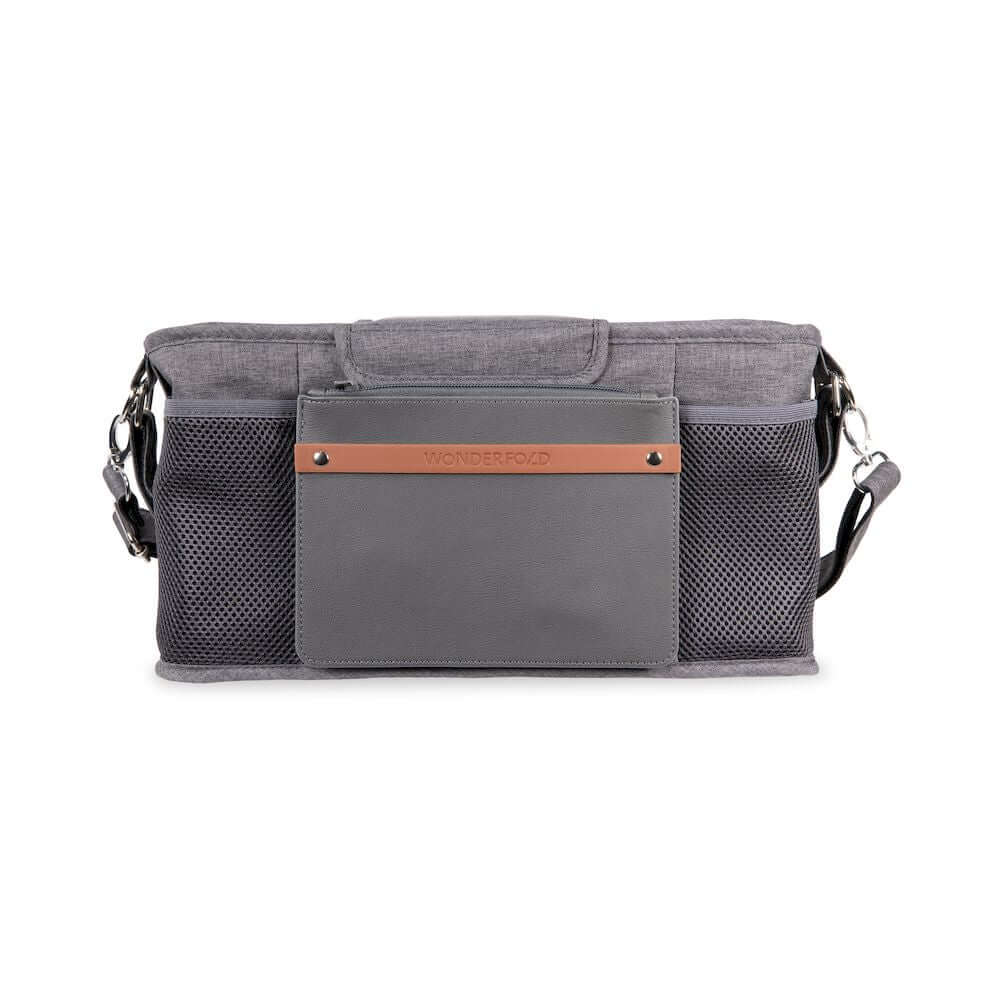 Parent Console with 2 Insulated Cup Holders - Front View of Parent Console with 2 Cup Holders Gray