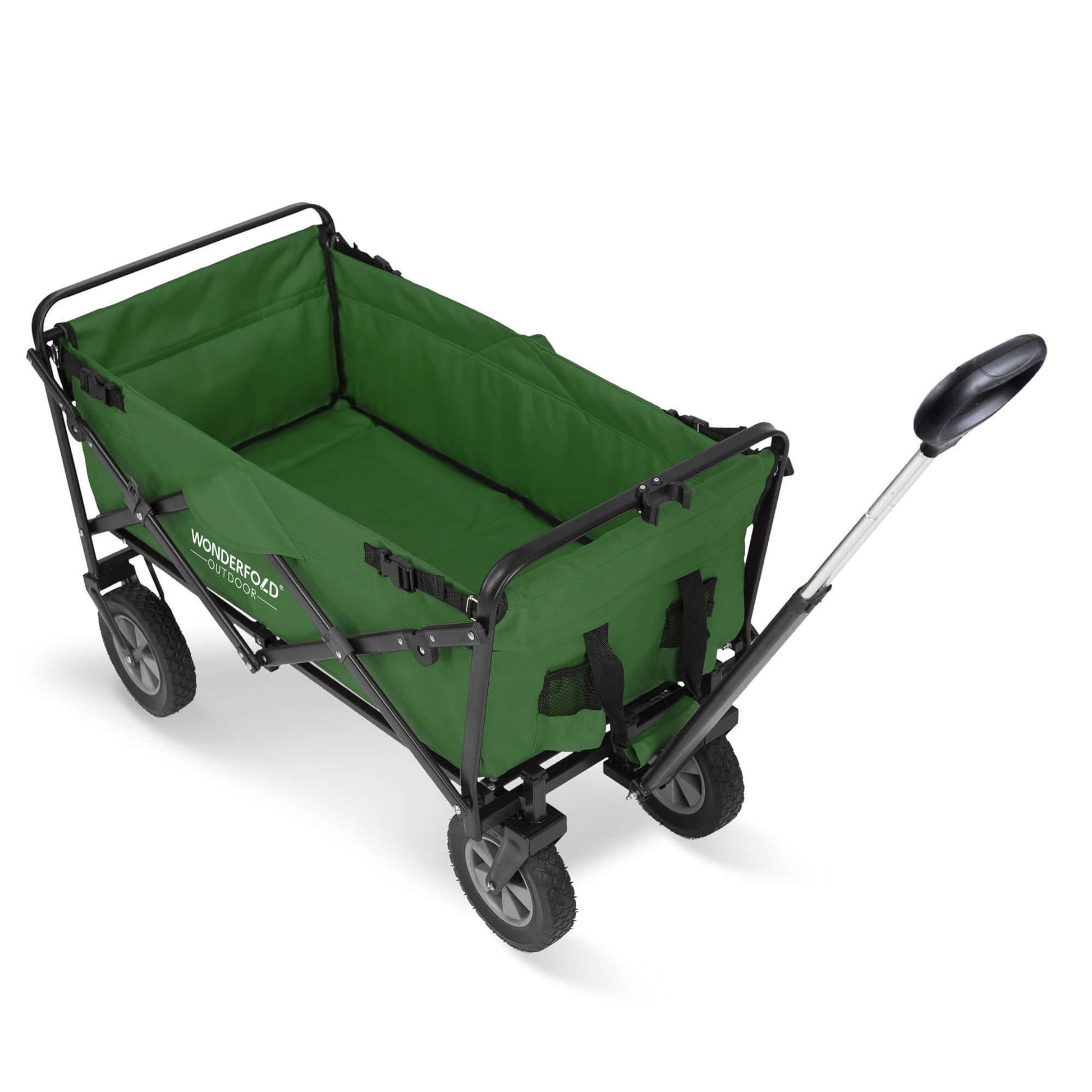 S1 Utility Folding Wagon with Self Stand - Top Front View of The Wagon S1 Green