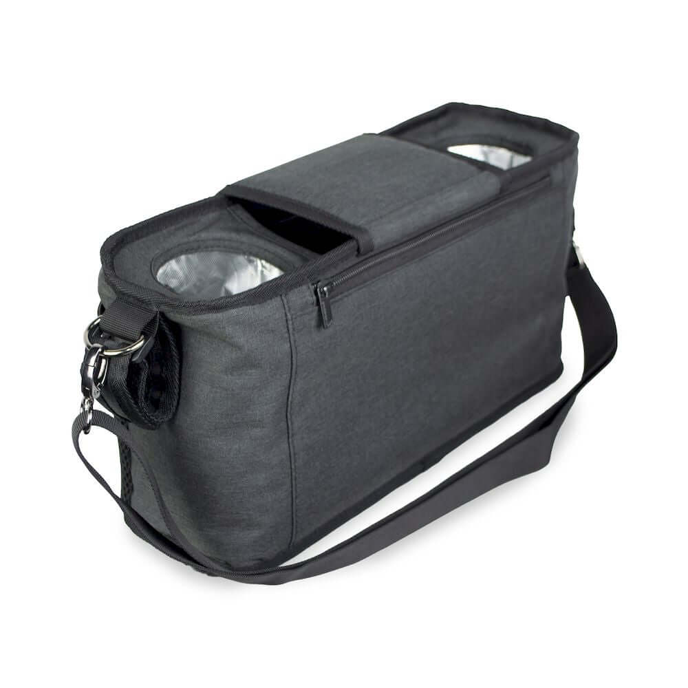Parent Console with 2 Insulated Cup Holders - Back Inclined View of Parent Console with 2 Cup Holders Black