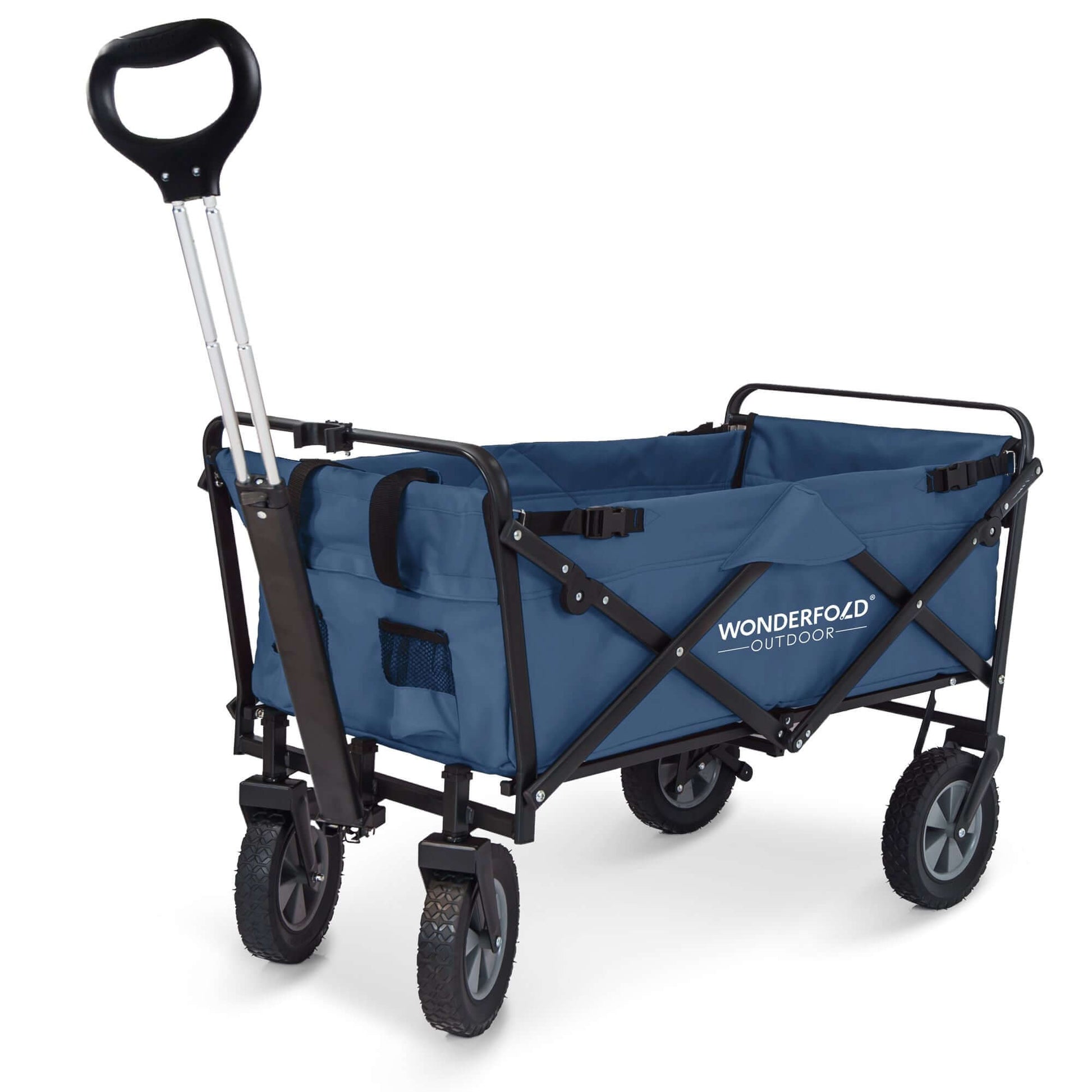 S1 Utility Folding Wagon with Self Stand - Front Inclined View of The Wagon S1 Blue