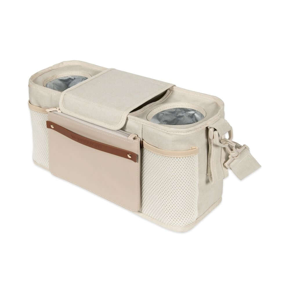 Parent Console with 2 Insulated Cup Holders - Front Inclined View of Parent Console with 2 Cup Holders Beige-1