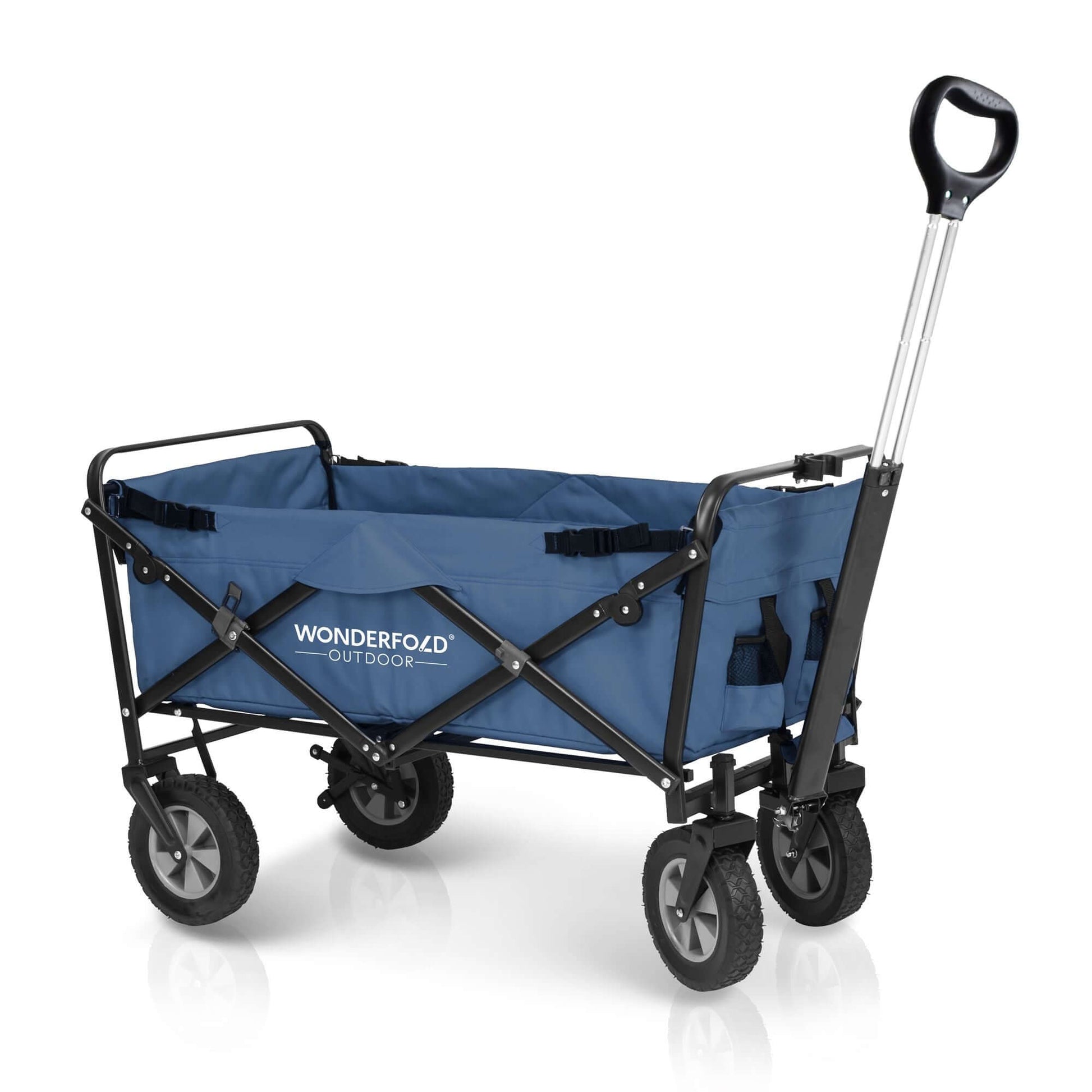 S1 Utility Folding Wagon with Self Stand - Back Inclined View of The Wagon S1 Black