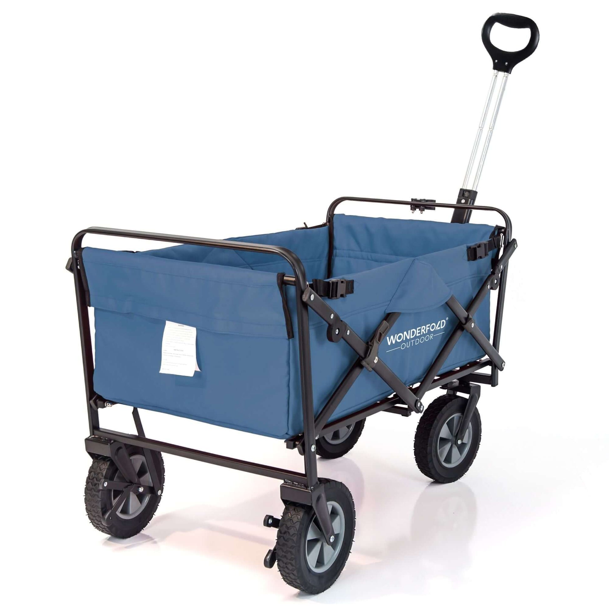 S1 Utility Folding Wagon with Self Stand - Back Inclined View of The Wagon S1 Blue