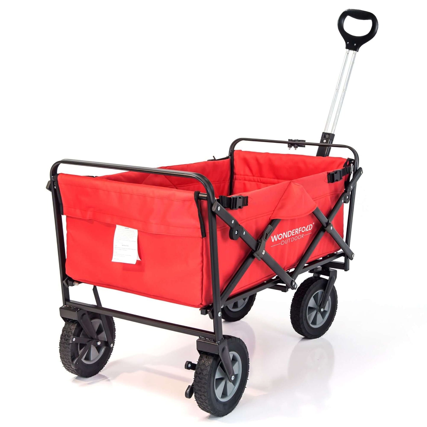 S1 Utility Folding Wagon with Self Stand - Back Inclined View of The Wagon S1 Red
