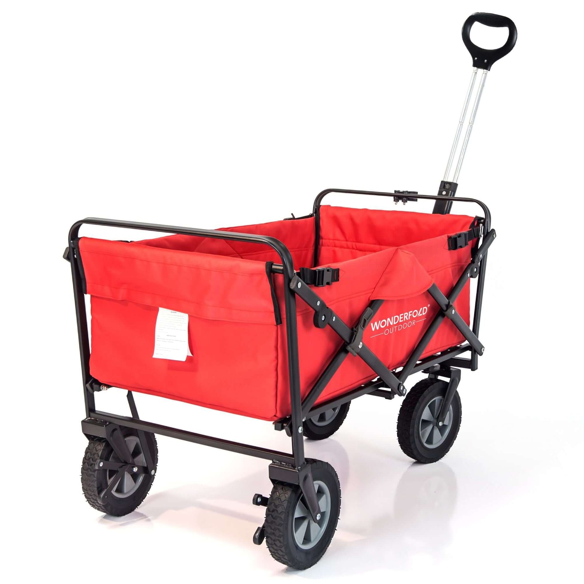 S1 Utility Folding Wagon with Self Stand - Back Inclined View of The Wagon S1 Red