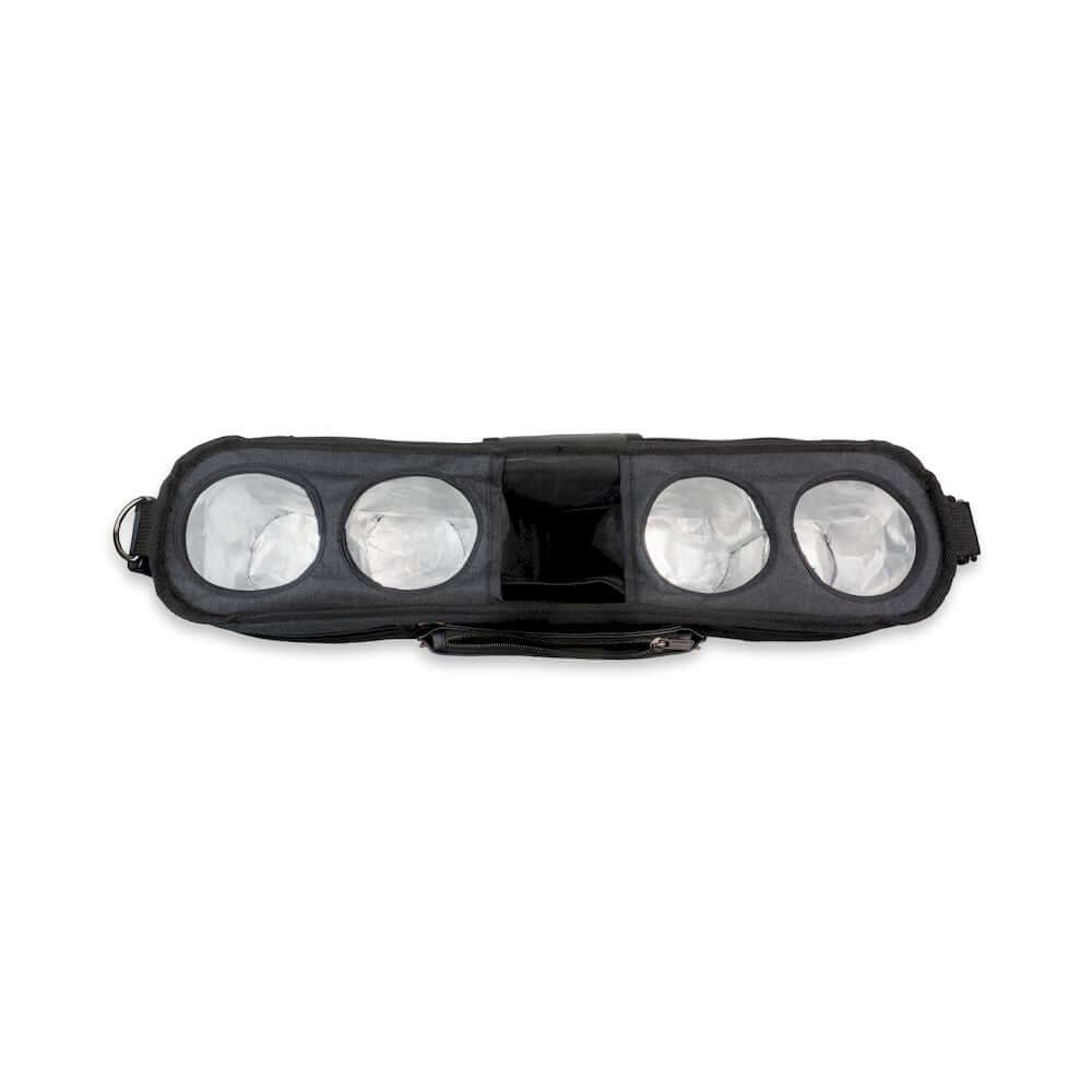 Parent Console Snack Activity Tray with 4 Cupholders - Top View of Parent Console with 4 Cup Holders Black