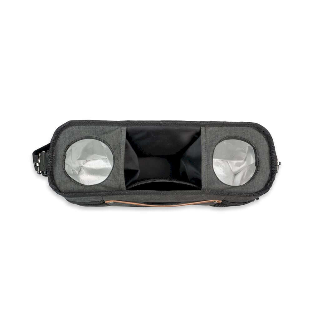 Parent Console with 2 Insulated Cup Holders - Top View of Parent Console with 2 Cup Holders Black