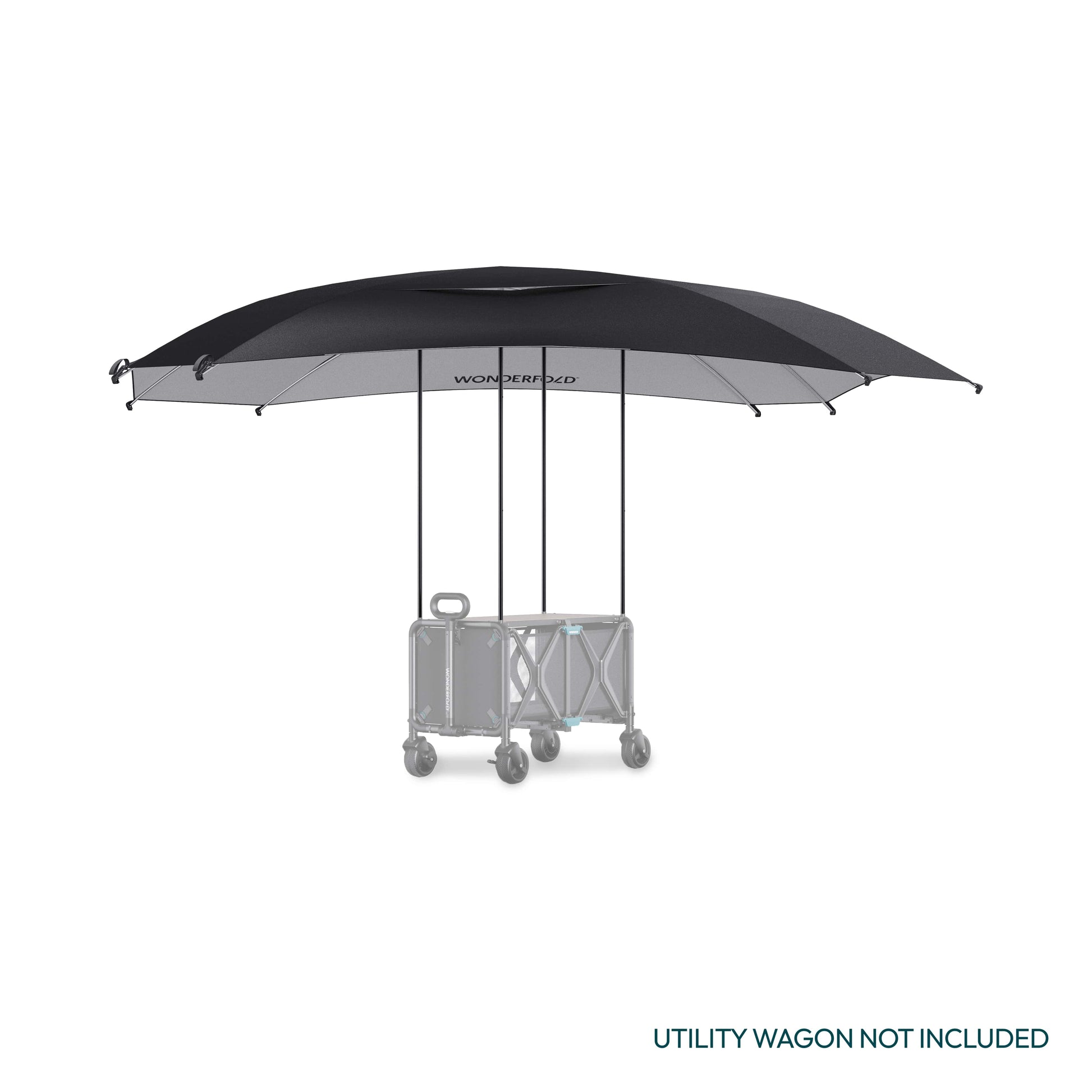S5 Convertible Utility Wagon Canopy - Front View of S5 Convertible Utility Wagon Gray With Black Canopy