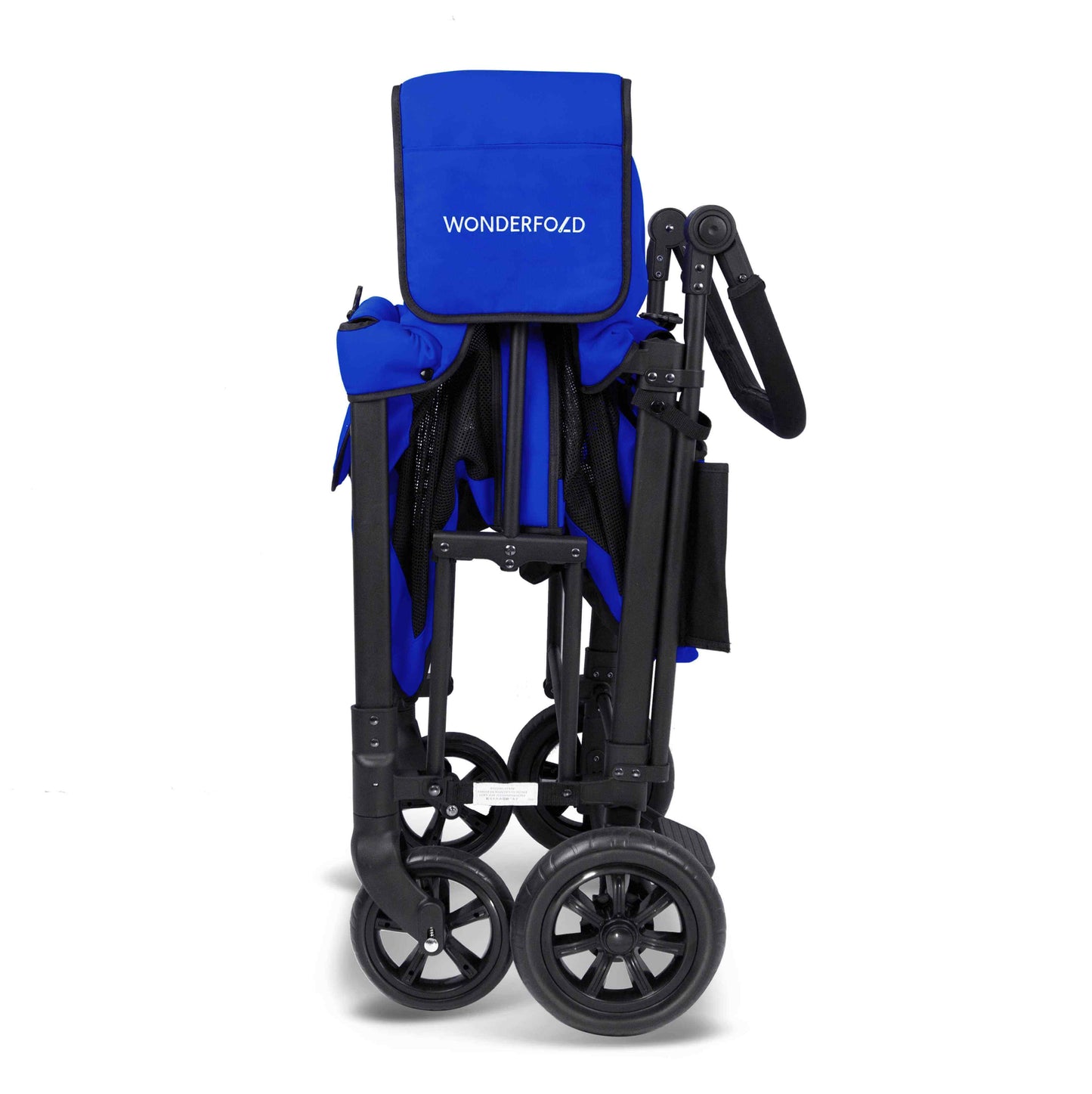 W2 Original + Double Stroller Wagon - Side View of Folded W2 Original + Double Stroller Wagon Blue