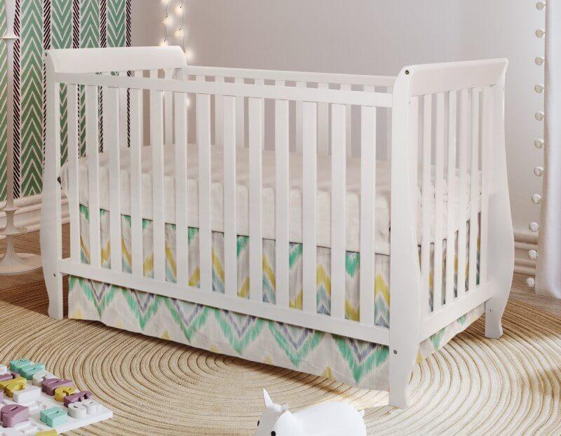 AFG Naomi Convertible Crib w/ Toddler Rail - White Zoomed view