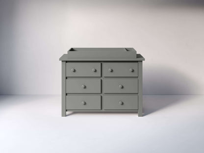Branch Double Dresser - Front View of Changer Tray Gray on Double Dresser