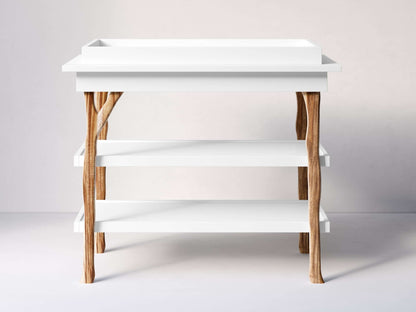 Branch Open Shelf Changing Table - Front View of Open Shelf Changing Table Acacia 